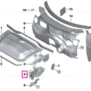 Plată securizată Insulation, engine compartment, left - BMW - Mini