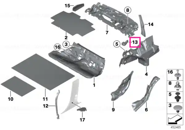 Sound insulation, partition wall, right - BMW Ofertă de sezon