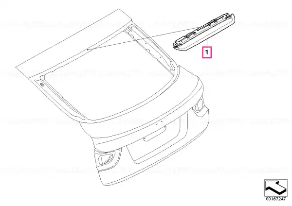 Cumpărături sigure Lampa stop aditionala, lumina rosie, Gri (Himmelgrau) - BMW X6 E71 E72