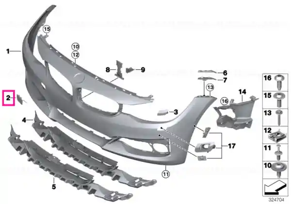 Flap, towing eye, primed - BMW Preț mic