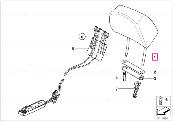 Headrest leather U6BA BEIGE - BMW Plată securizată