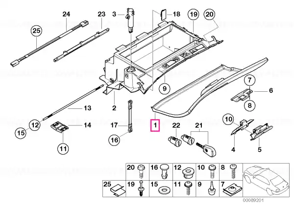Reducere Glove box GRAU - BMW