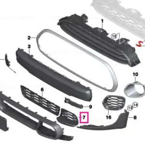 Plată sigură Air inlet finisher, left JOHN COOPER W. - BMW - Mini