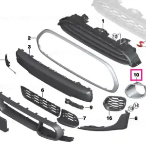 Capac proiector ceata stang, JOHN COOPER W. - BMW - Mini Bestseller