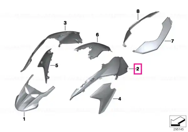 Fairing side panel, front left CORDOBA-BLUE - BMW Motorrad Calitate înaltă