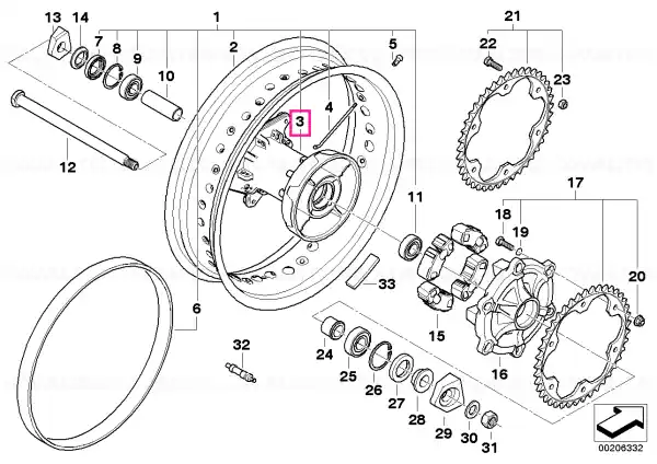 Cel mai vândut Wheel hub rear - BMW Motorrad