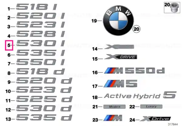 Lettering - 530I - - BMW Livrare rapidă
