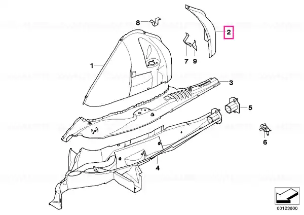 Plată securizată Rear left wheelhouse, inner half - BMW
