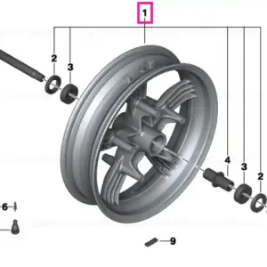 Silver front wheel 3,5X15 - BMW Motorrad Super ofertă