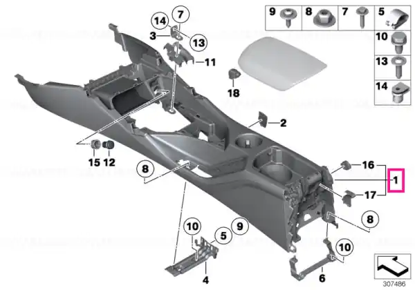 Centre console SCHWARZ - BMW Expediere rapidă