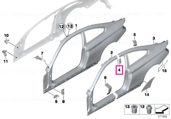 Cel mai vândut Reinforcement plate, B-pillar, left - BMW