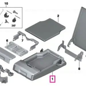 Armrest lower cloth AWAT ANTHRAZIT - BMW Transport gratuit