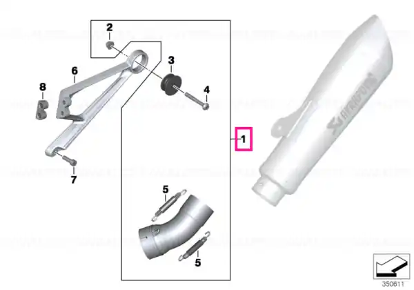 Livrare expres Țeavă conectare scurtă AKRAPOVIC - BMW Motorrad