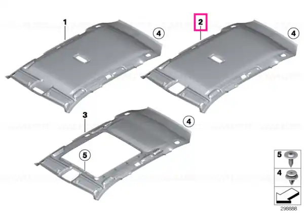 Moulded roof lining ANTHRAZIT - BMW Reducere extra