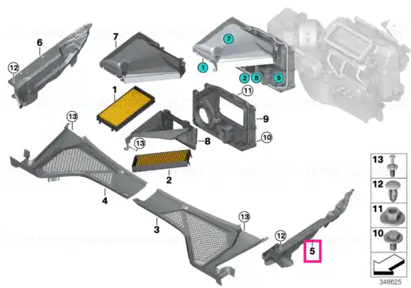 Capac carcasă microfilter stânga - BMW Cumpără online