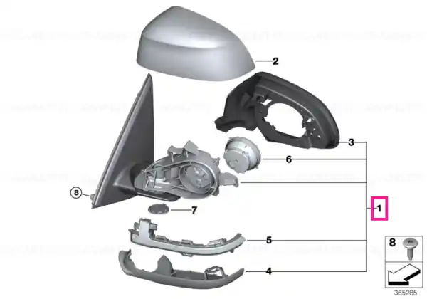 Transport gratuit Exterior mirror, no lens, heated, left - BMW