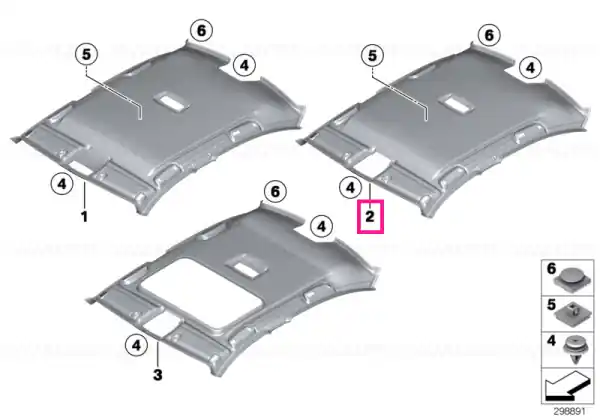 Cel mai vândut Moulded roof lining EVERESTGRAU - BMW