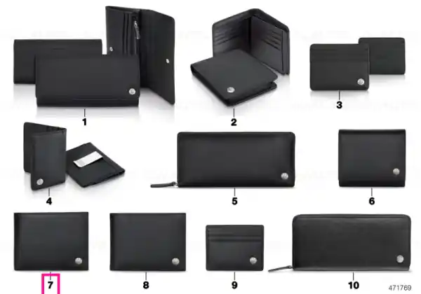 BMW wallet mens basic BLACK LEATHER Ofertă exclusivă