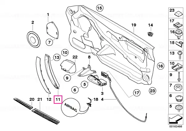Door handle, inside, right BEIGE - BMW Chilipir