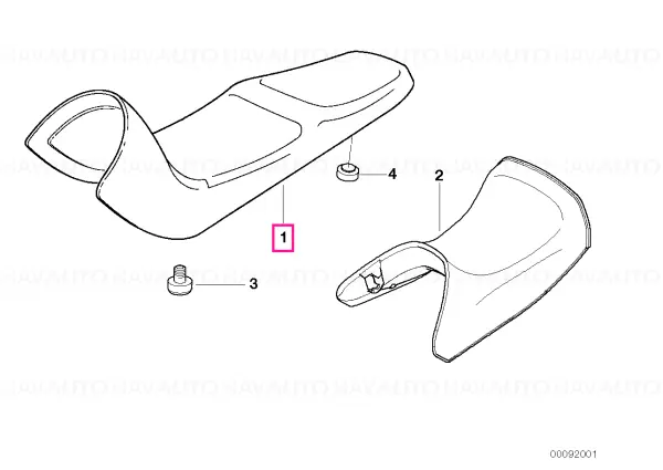 Seat bench, low GELB 780MM - BMW Motorrad Preț promoțional