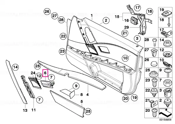 Door handle, inside right, ruthenium GRAU - BMW Ofertă de sezon