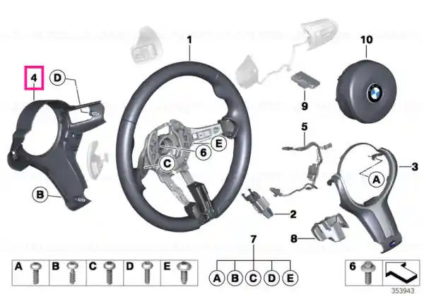 Reducere specială Capac volan spate PADDLES - BMW