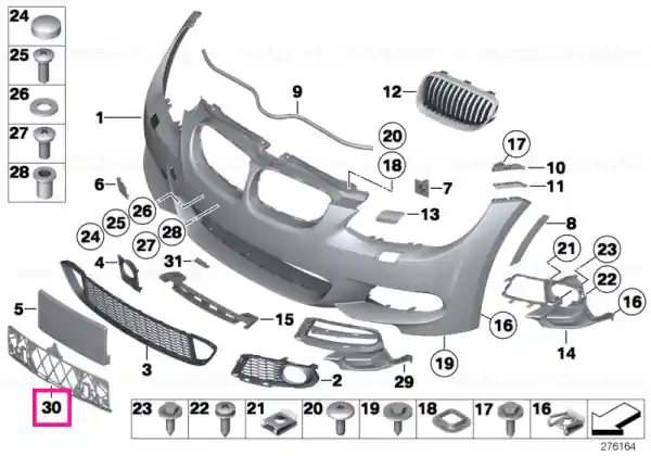 Premium Drilling template, licence plate front -M- - BMW