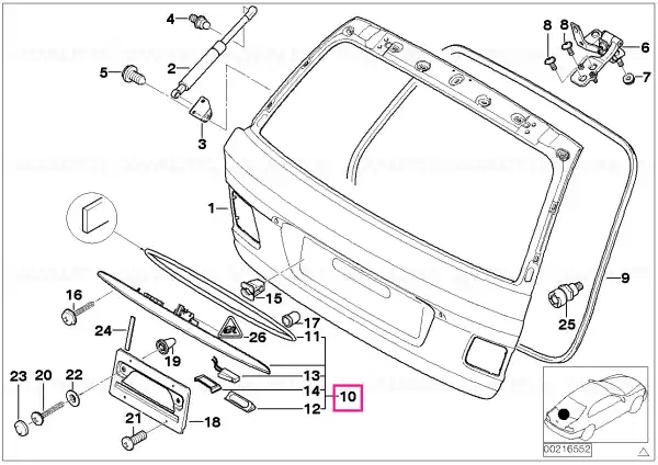 Painted trunk lid grip CODE - UNI/MET. - BMW Vezi acum