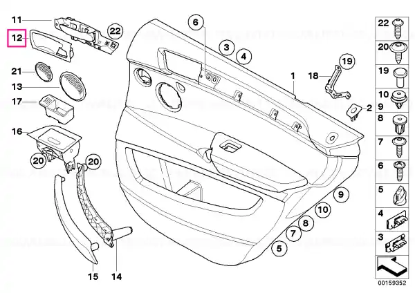 Livrare rapidă Capac deschizător ușă spate stânga SCHWARZ - BMW