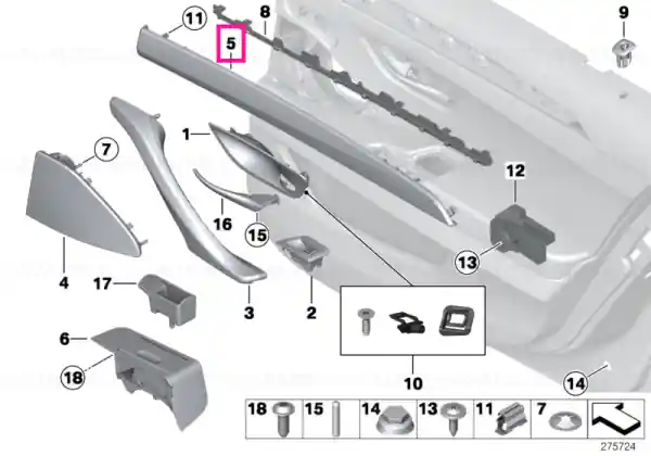 Reducere extra Ornament usa lemn Fineline ANTHRAZIT - BMW