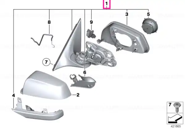 Exterior mirror, no lens, heated, left - BMW Ofertă