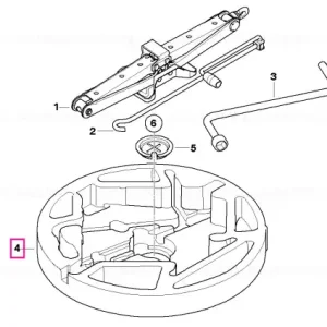 Trunk tray, emergency wheel 19" - BMW Nu rata
