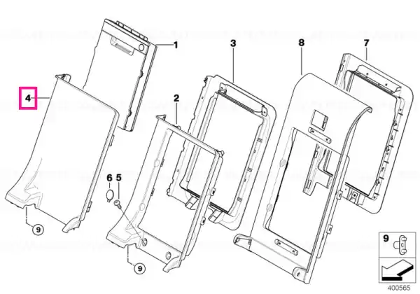Retur ușor Armrest, rear middle BEIGE - BMW