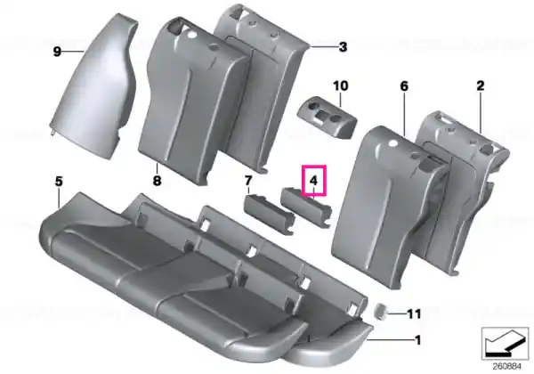 Upholstery parts backrest center section - BMW Vezi acum