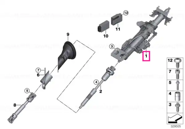Cumpără online Steering wheel column adjustment,electr. - BMW