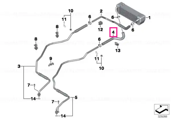 Reducere extra Oil cooler return line, front - BMW Motorrad