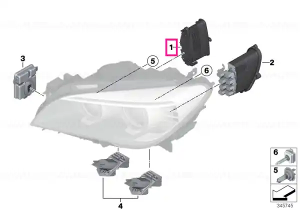 Driver module, headlights - BMW Cel mai vândut