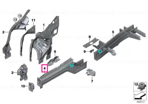 Front right engine support - BMW Doar azi