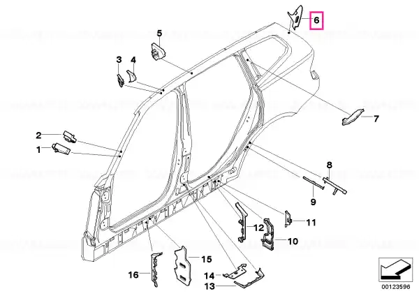 Disponibil imediat Moulded part column D left - BMW