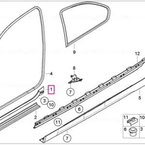 Vezi acum Capac intrare interior dreapta SCHWARZ - BMW