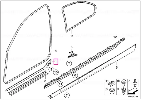 Vezi acum Capac intrare interior dreapta SCHWARZ - BMW