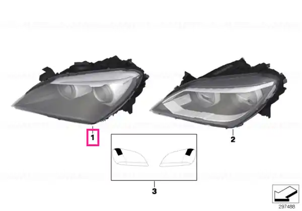 Plată sigură Bi-xenon headlight, right - BMW