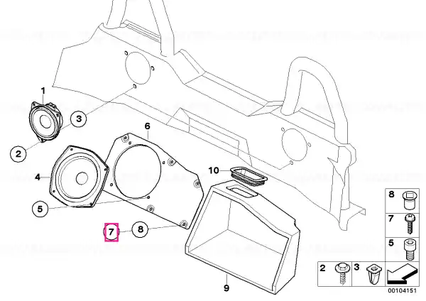 Șurub cap oval antitorsiune M5 - BMW Retur ușor
