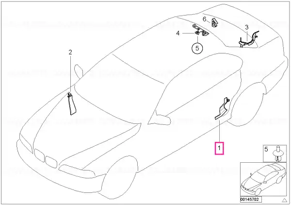 Livrare expres Capac cablu spate stânga ușă - BMW