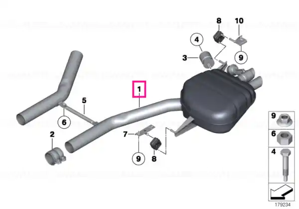 Rear silencer, left, with exhaust flap - BMW Calitate înaltă