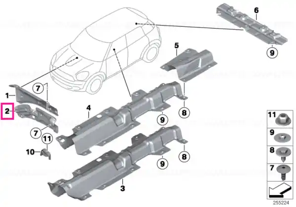 Livrare rapidă Heat insulation, firewall, lower - BMW - Mini