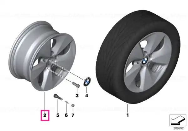 Alloy rim right 8JX17 ET:30 - BMW Ultima șansă