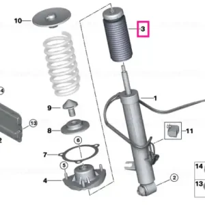 Auxiliary damper w.protective tube rear - BMW Expediere rapidă