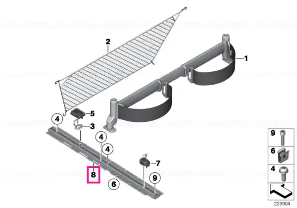 Preț mic Lashing rail, right - BMW