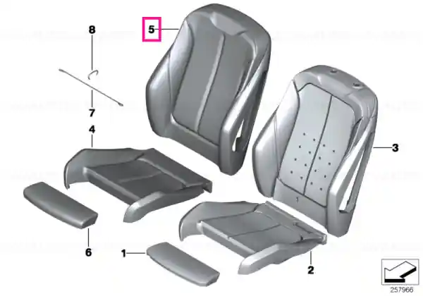 Ofertă exclusivă Husă spătar sport dreapta OYSTER - BMW
